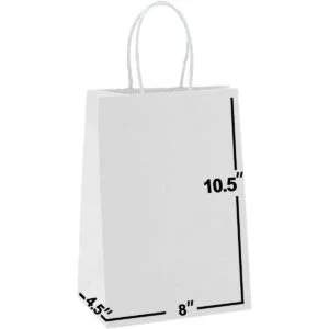 50 bolsas 8 x 4.5 x 10.5 bolsas de regalo de papel kraft