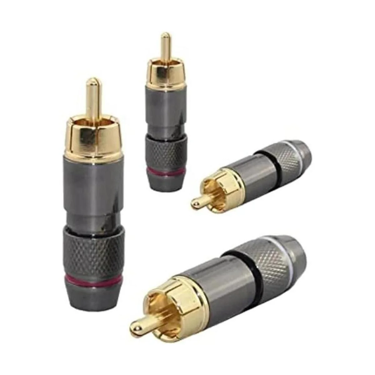 4 Pcs Hi Final RCA Male Plug adaptador audio Phono_1