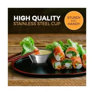 Paquete de 24 Tazas de salsa de acero inoxidable de 1.5