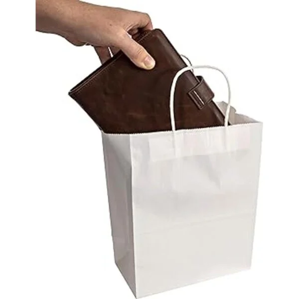 50 bolsas 8 x 4.5 x 10.5 bolsas de regalo de papel kraft