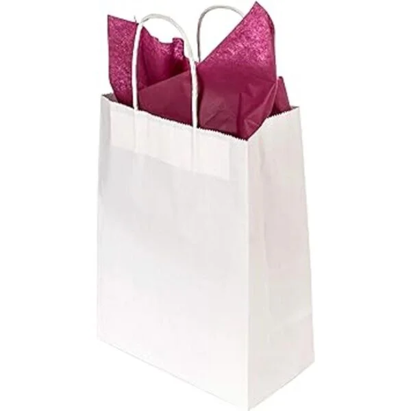 50 bolsas 8 x 4.5 x 10.5 bolsas de regalo de papel kraft