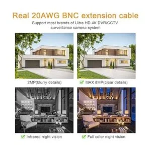 Cables de 20 AWG WildHD 100 pies 8MP4K BNC cable todo