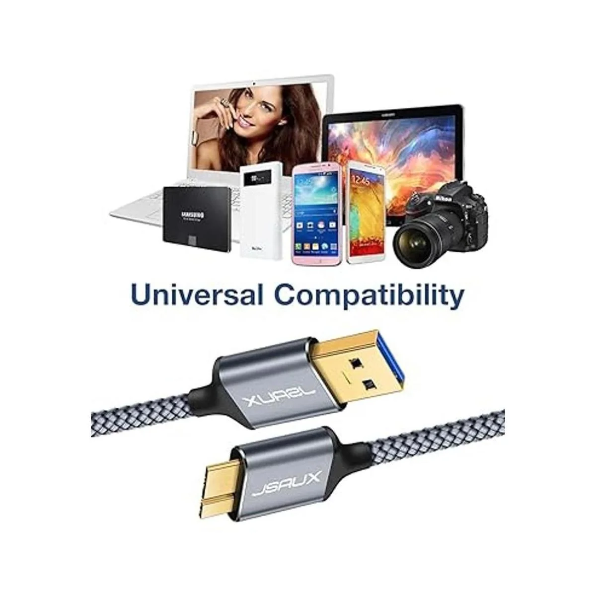 3.3 pies 6.6 pies Cable micro USB 3.0 JSAUX USB A_3