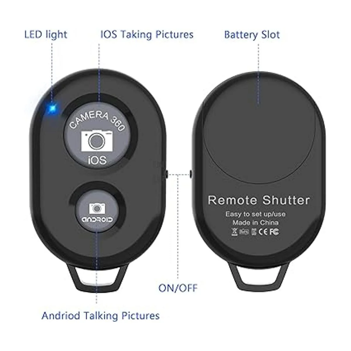 Zttopo Obturador de cámara remoto con Bluetooth para_3