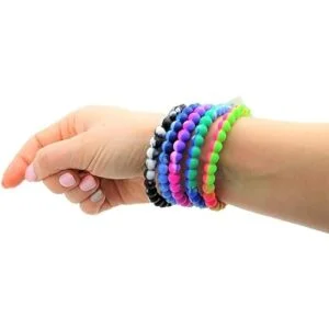 Zugar Land Pulseras de goma coloridas con cuentas de_6