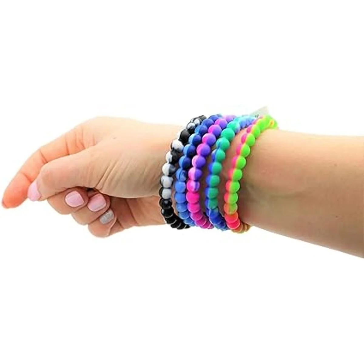 Zugar Land Pulseras de goma coloridas con cuentas de_6