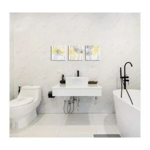 Zlove 3 piezas de decoración de pared de baño amarillo y_3