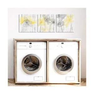 Zlove 3 piezas de decoración de pared de baño amarillo y_4