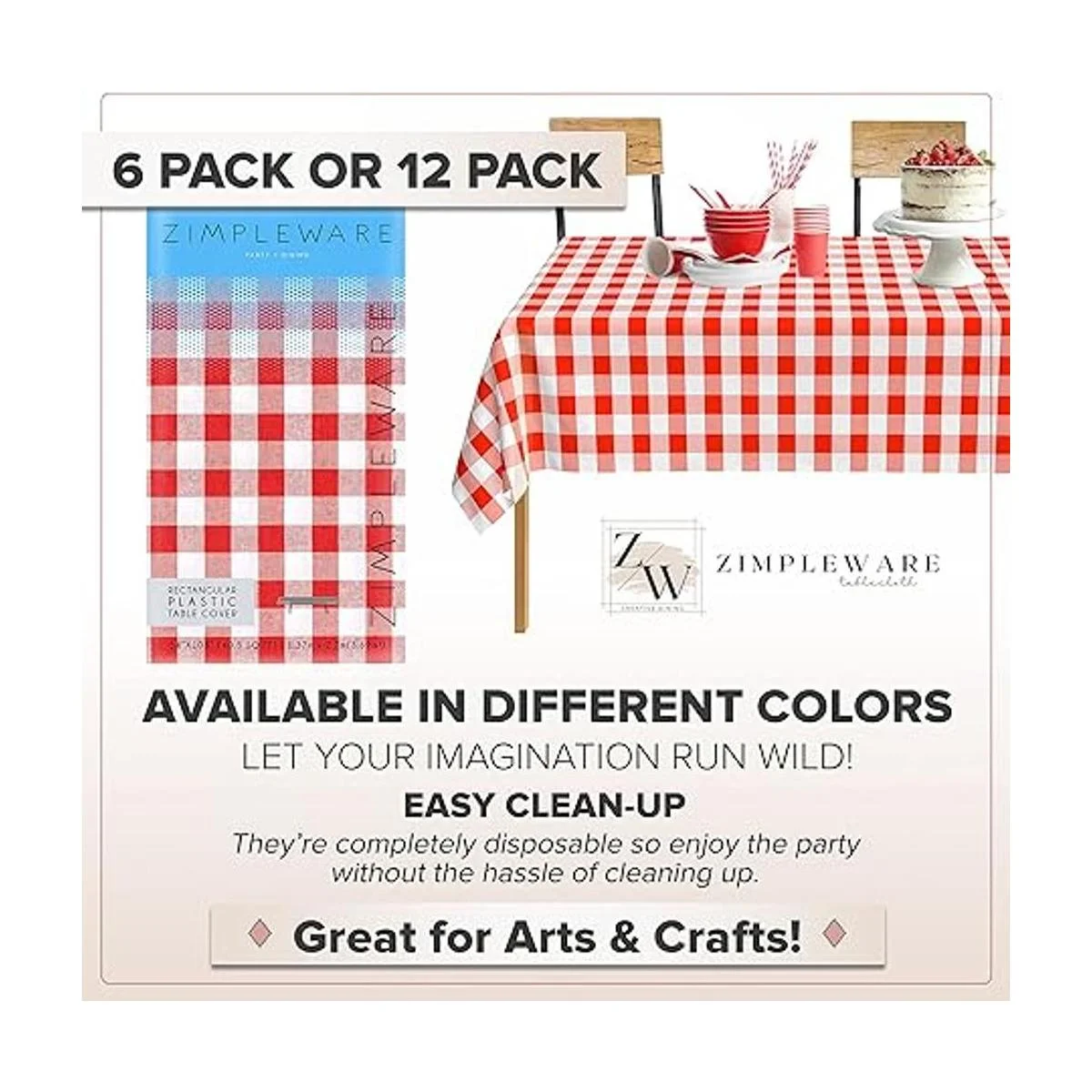 Zimpleware Mantel redondo de plástico para fiestas de 213_4