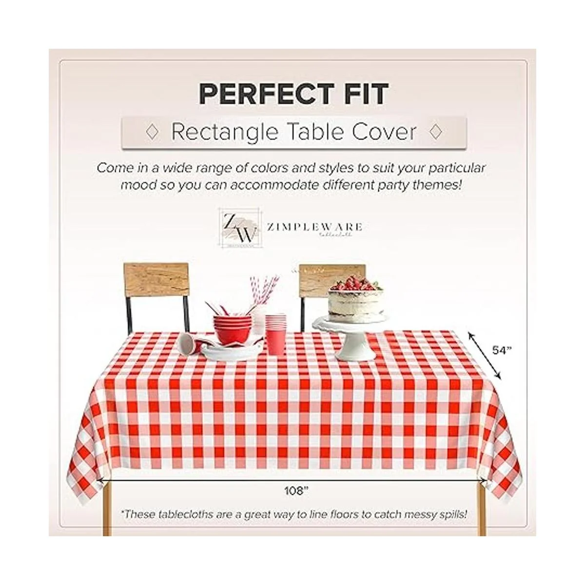 Zimpleware Mantel redondo de plástico para fiestas de 213_3