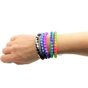 Zugar Land Pulseras de goma coloridas con cuentas de_5
