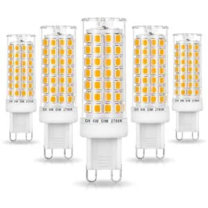 Ziomitus Bombillas LED G9 sin parpadeo regulables de 6 W_1