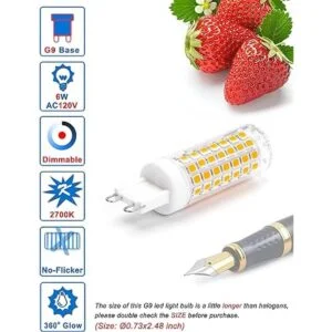 Ziomitus Bombillas LED G9 sin parpadeo regulables de 6 W_3