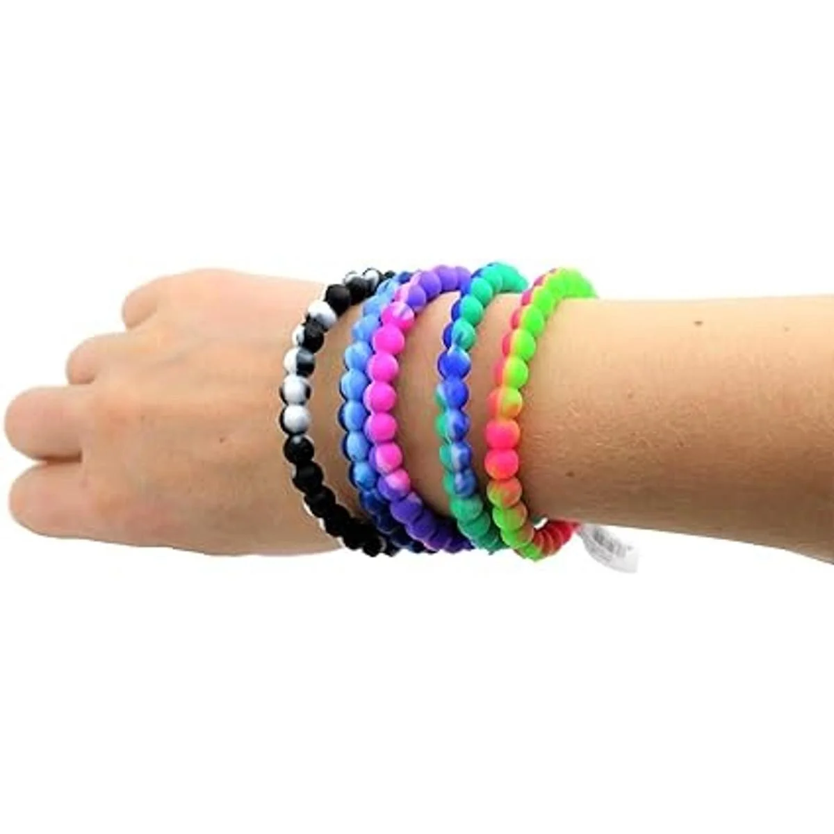 Zugar Land Pulseras de goma coloridas con cuentas de_4