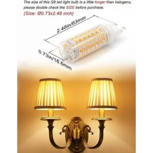 Ziomitus Bombillas LED G9 sin parpadeo regulables de 6 W_2