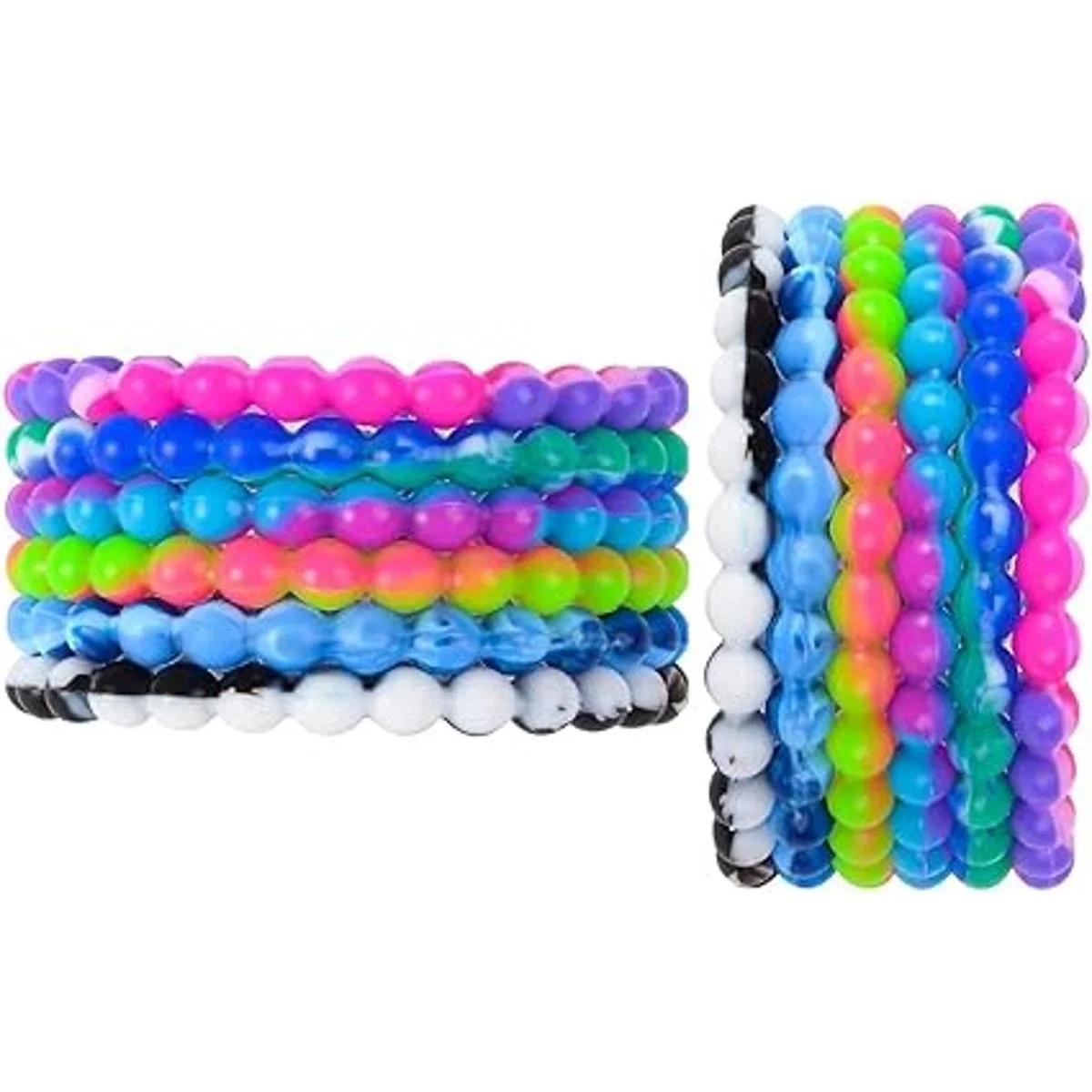 Zugar Land Pulseras de goma coloridas con cuentas de_2