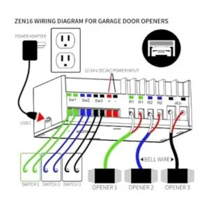 Zooz ZWave Plus S2 Multirelay ZEN16 para puertas de_4