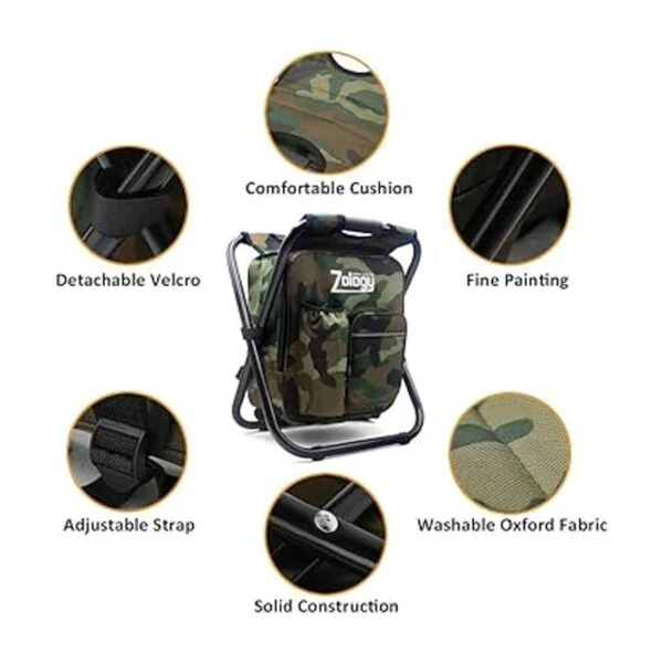 Zology Mochila plegable para silla de camping con bolsa de_5