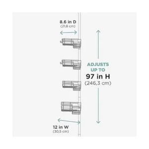 Zenna Home 2159NN Barra de tensión con estantes para_6