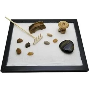 Zen Sand Garden para escritorio con rastrillo rocas y_3