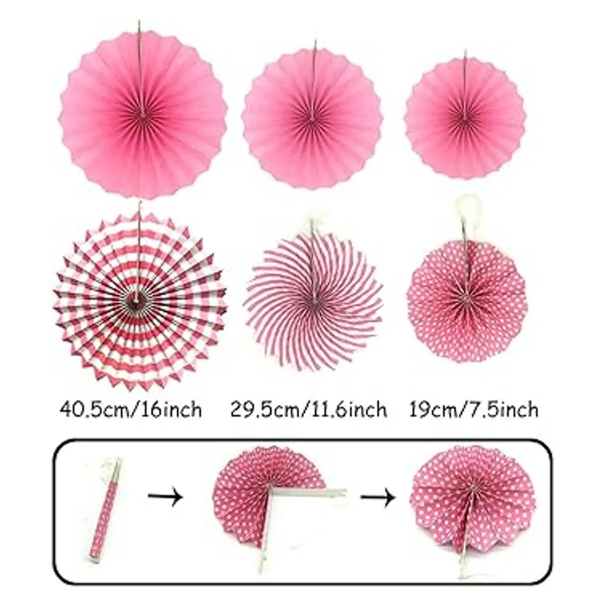 Zerodeco Decoración de fiesta 21 piezas de abanicos de_2