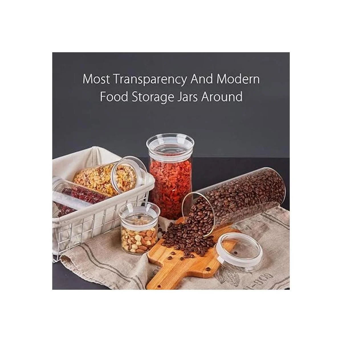 Zens Tarro de cristal con tapa de cristal contenedor_6