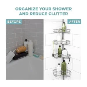 Zenna Home 2159NN Barra de tensión con estantes para_3