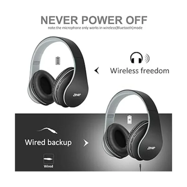 Zihnic Audífonos bluetooth circumaurales estéreo_3