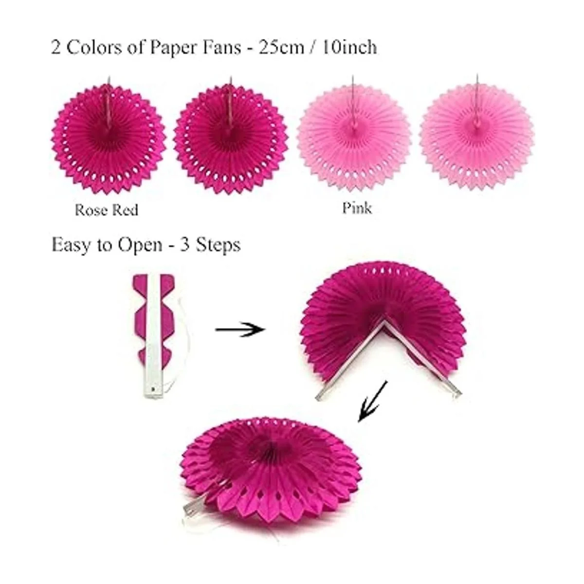 Zerodeco Decoración de fiesta 21 piezas de abanicos de_3