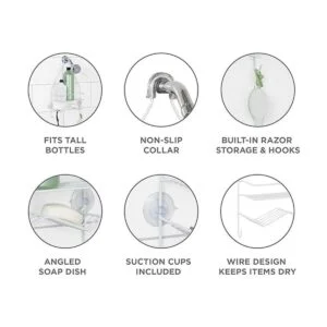 Zenna Home Zenna HomeOver The Shower 2 estantes blancos_4