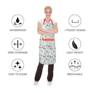 Zihuatailor Delantal impermeable para mujer con bolsillo