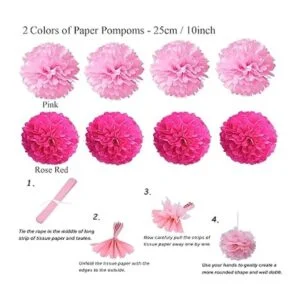 Zerodeco Decoración de fiesta 21 piezas de abanicos de_4