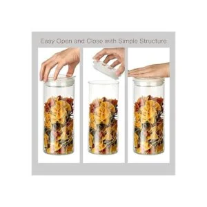 Zens Tarro de cristal con tapa de cristal contenedor_5