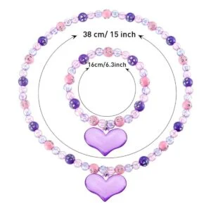 Zhanmai Juego de collar y pulsera de joyería para niños y_3