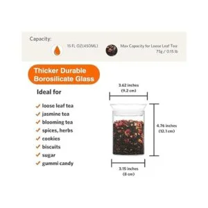 Zens Tarro de cristal con tapa de cristal contenedor_2