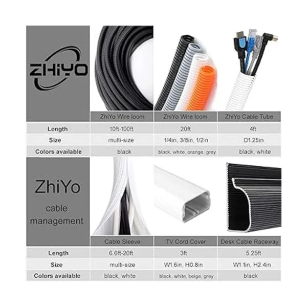 ZhiYo Cubierta flexible de conducto de alambre de 10 pies_5