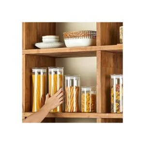 Zens Tarro de cristal con tapa de cristal contenedor_4