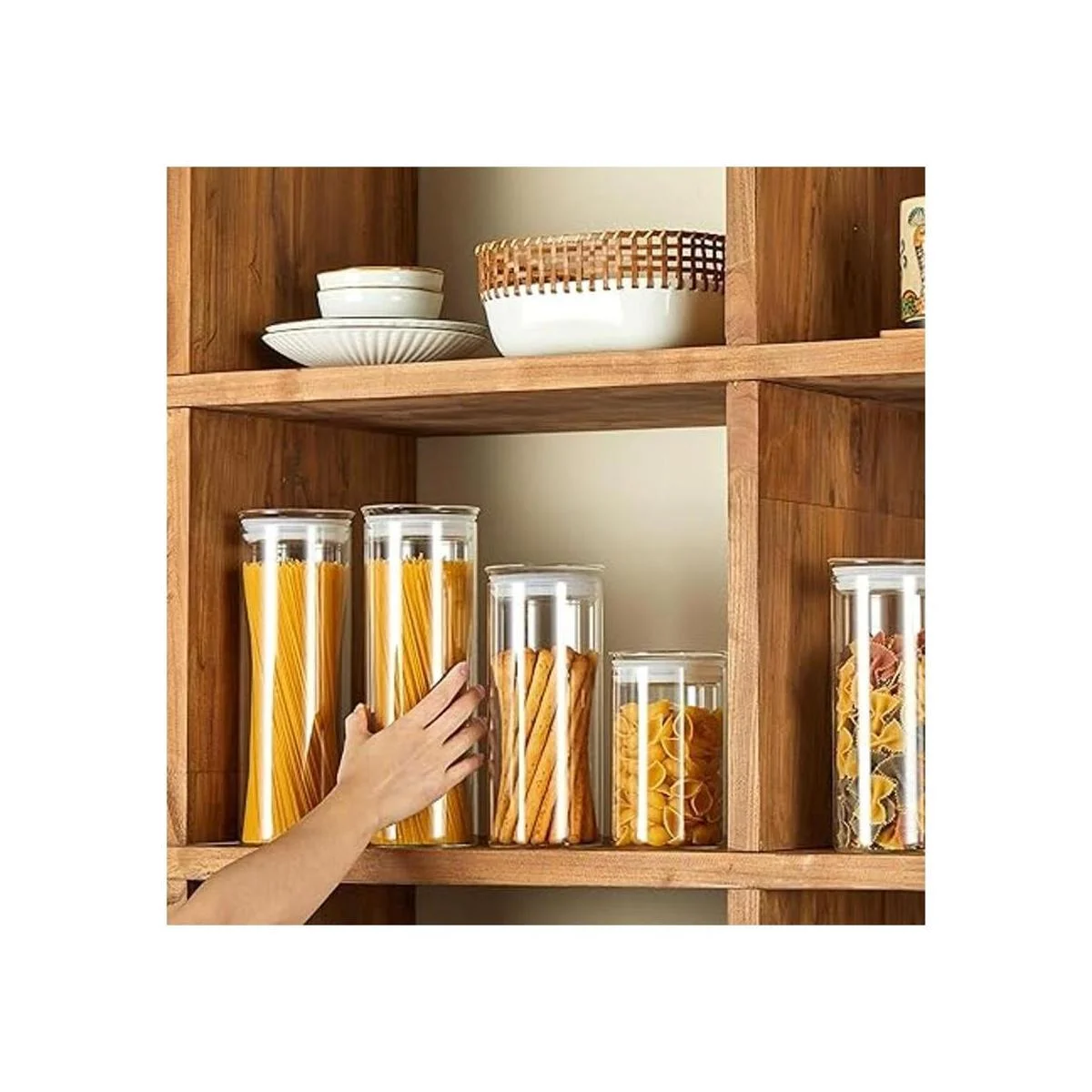 Zens Tarro de cristal con tapa de cristal contenedor_4