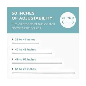 Zenna Home Barra de cortina de ducha de tensión ajustable_6