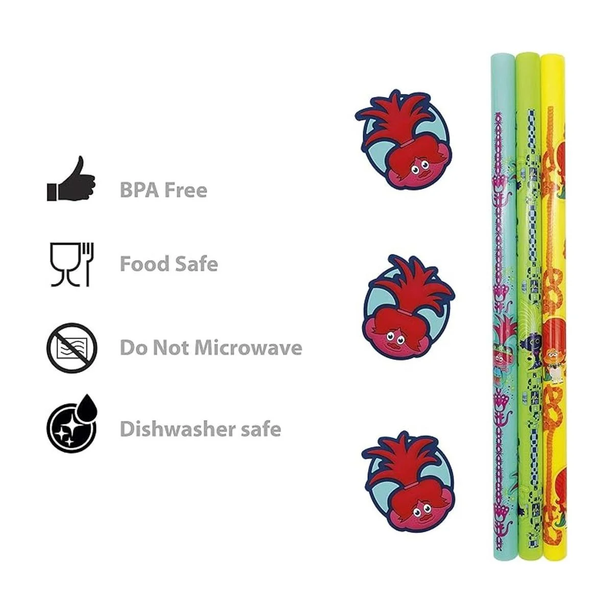 Zak Designs DreamWorks Trolls World Tour Paquete de paja