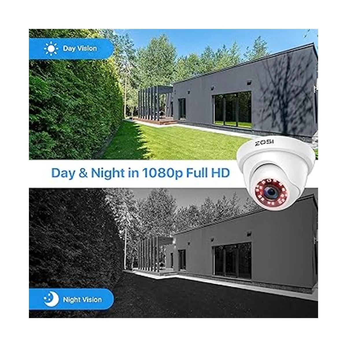 ZOSI Paquete de 4 cámaras de seguridad para el hogar HDTVI_5