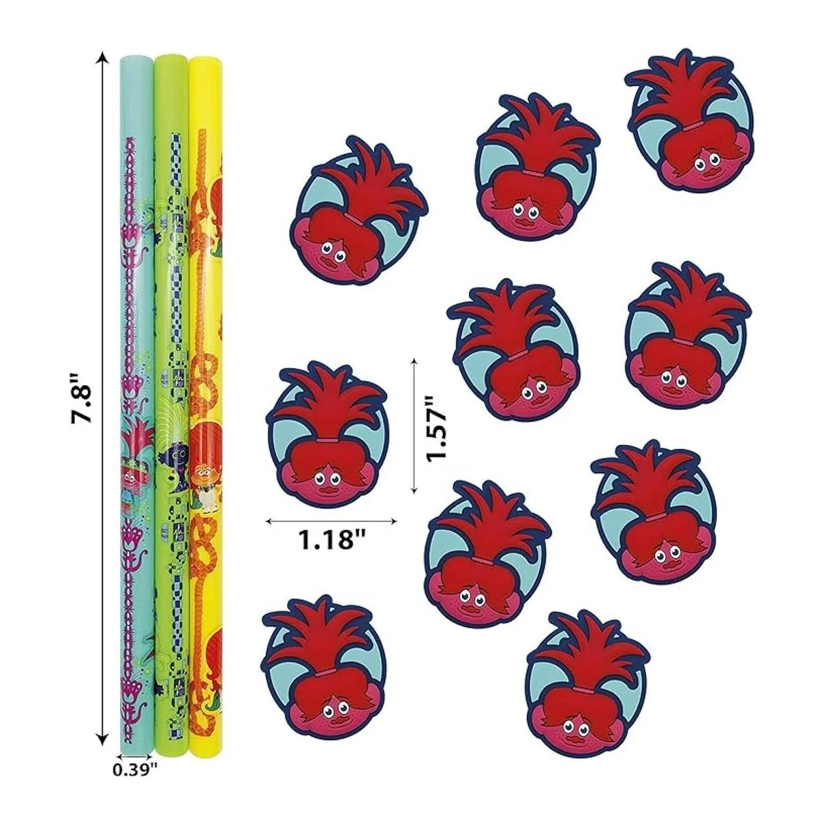 Zak Designs DreamWorks Trolls World Tour Paquete de paja
