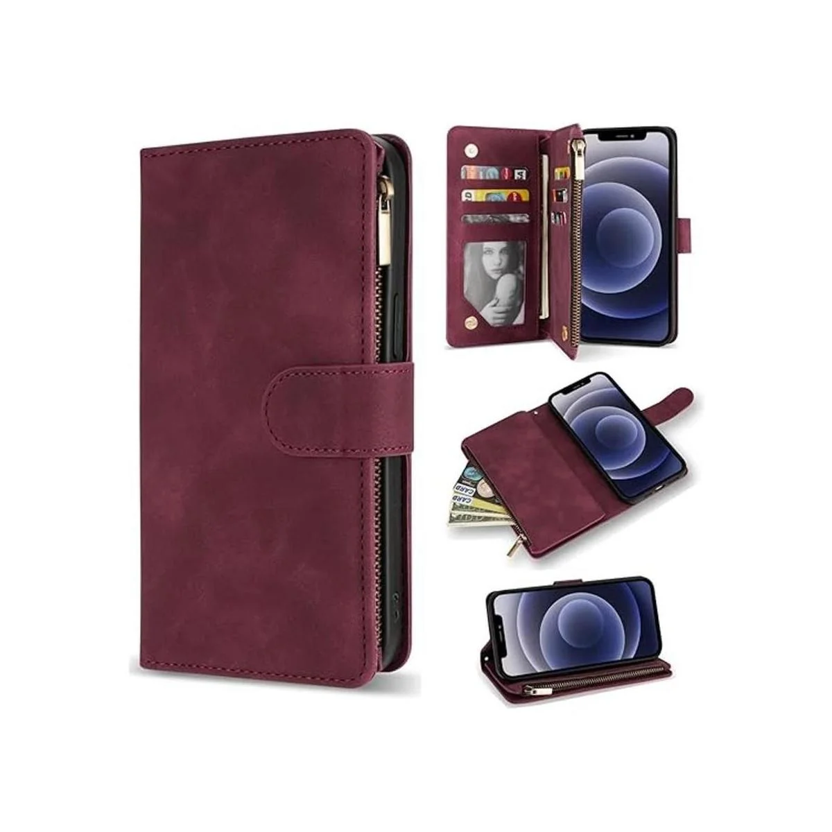 ZZXX Funda para iPhone 12 funda tipo cartera para iPhone_1