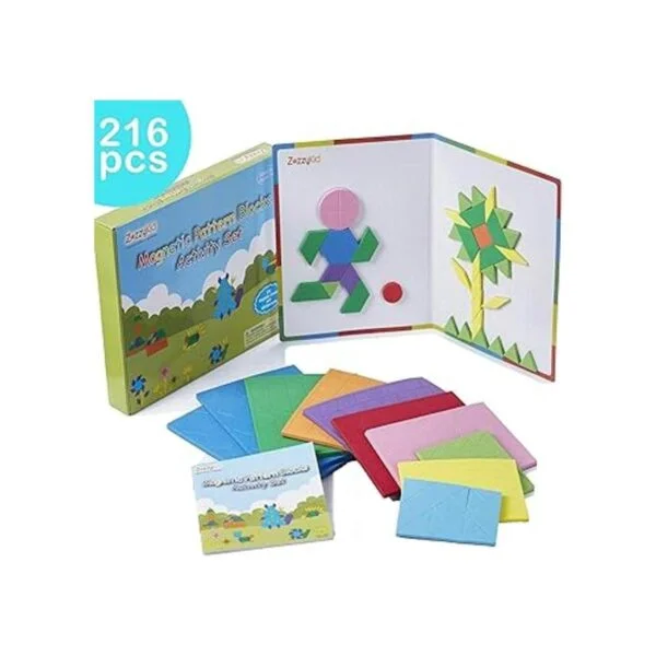 ZazzyKid Kids Juego de bloques de patrón magnético 216_2