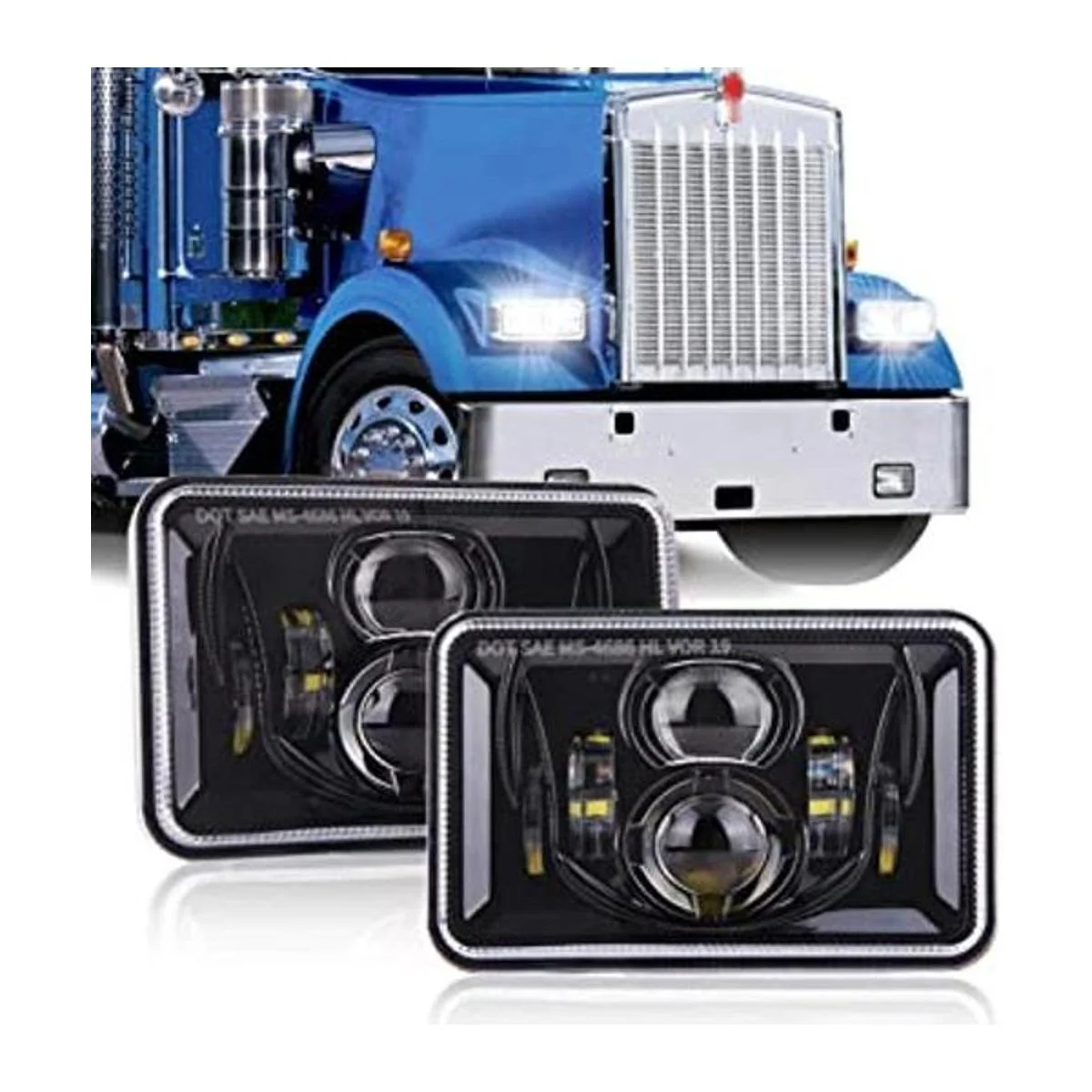 ZOFFROAD 2pcs 60W 4x6 LED Headlights DOT Approved H4656_1