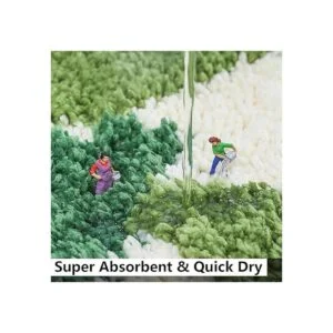 ZebraSmile Tapete verde para baño de microfibra_4