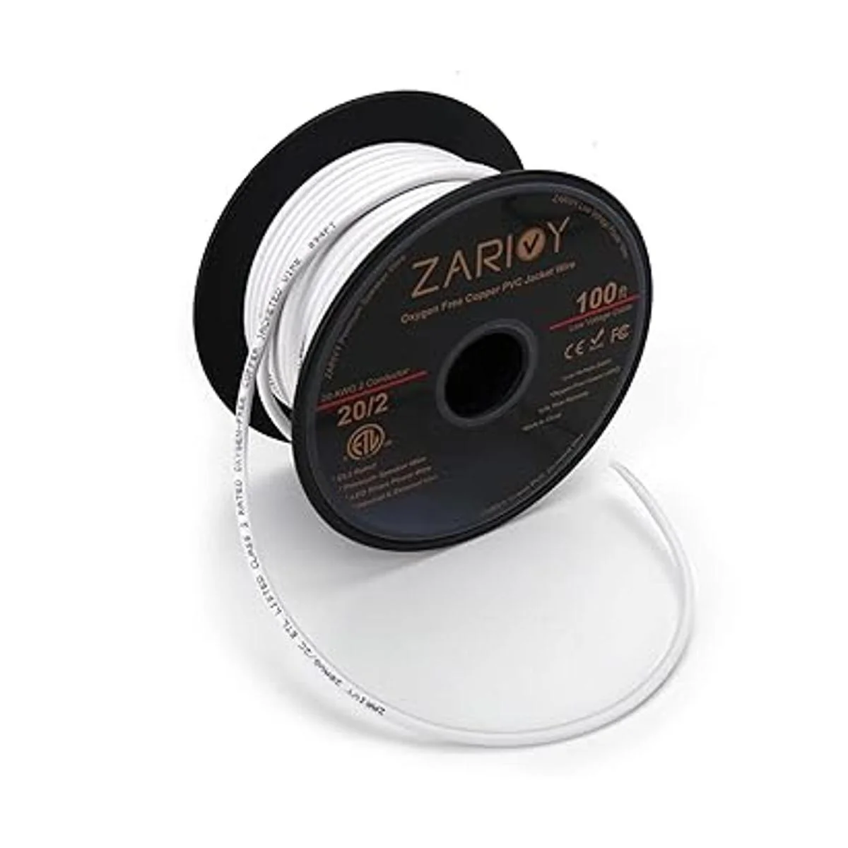 Zarivy Cable rojo y negro de calibre 20 de 100 pies con_2