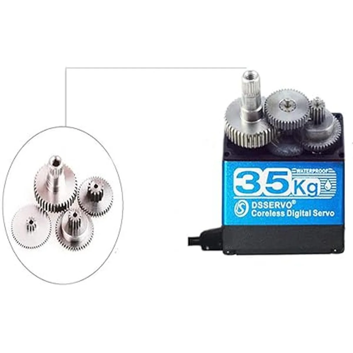 ZOSKAY 77.2 lbs alto par Coreless Motor servo metal_3