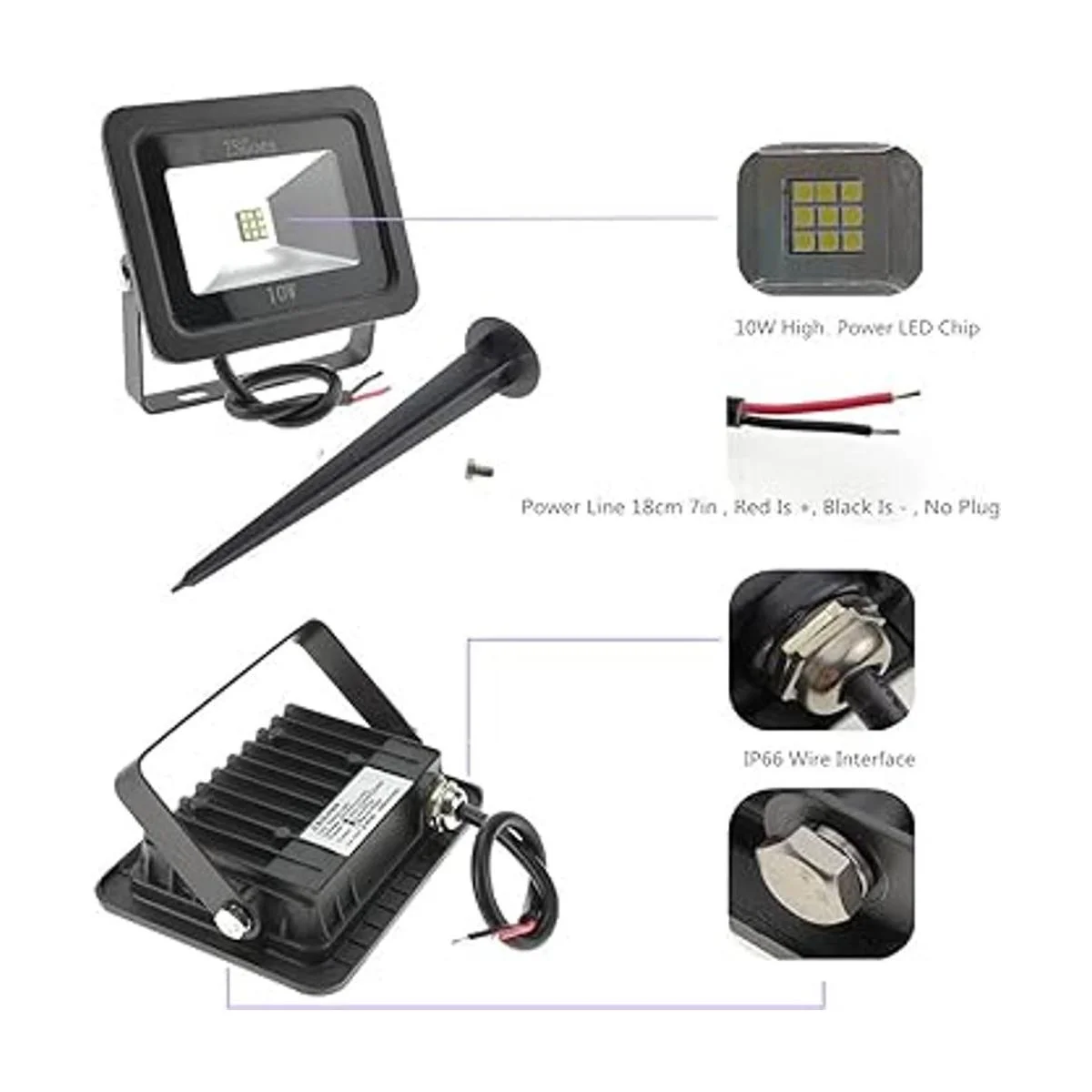 ZSGoes Paquete de 6 luces LED blancas frías de 10 W para_3