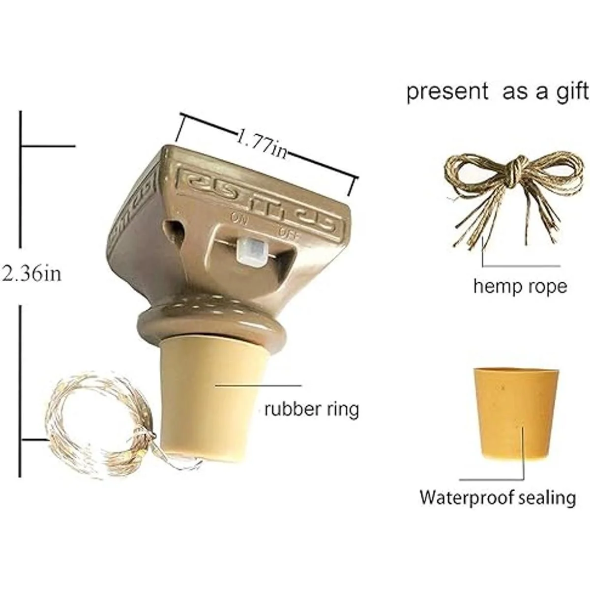 ZYLiWoo Luces solares para botellas de vino con amor